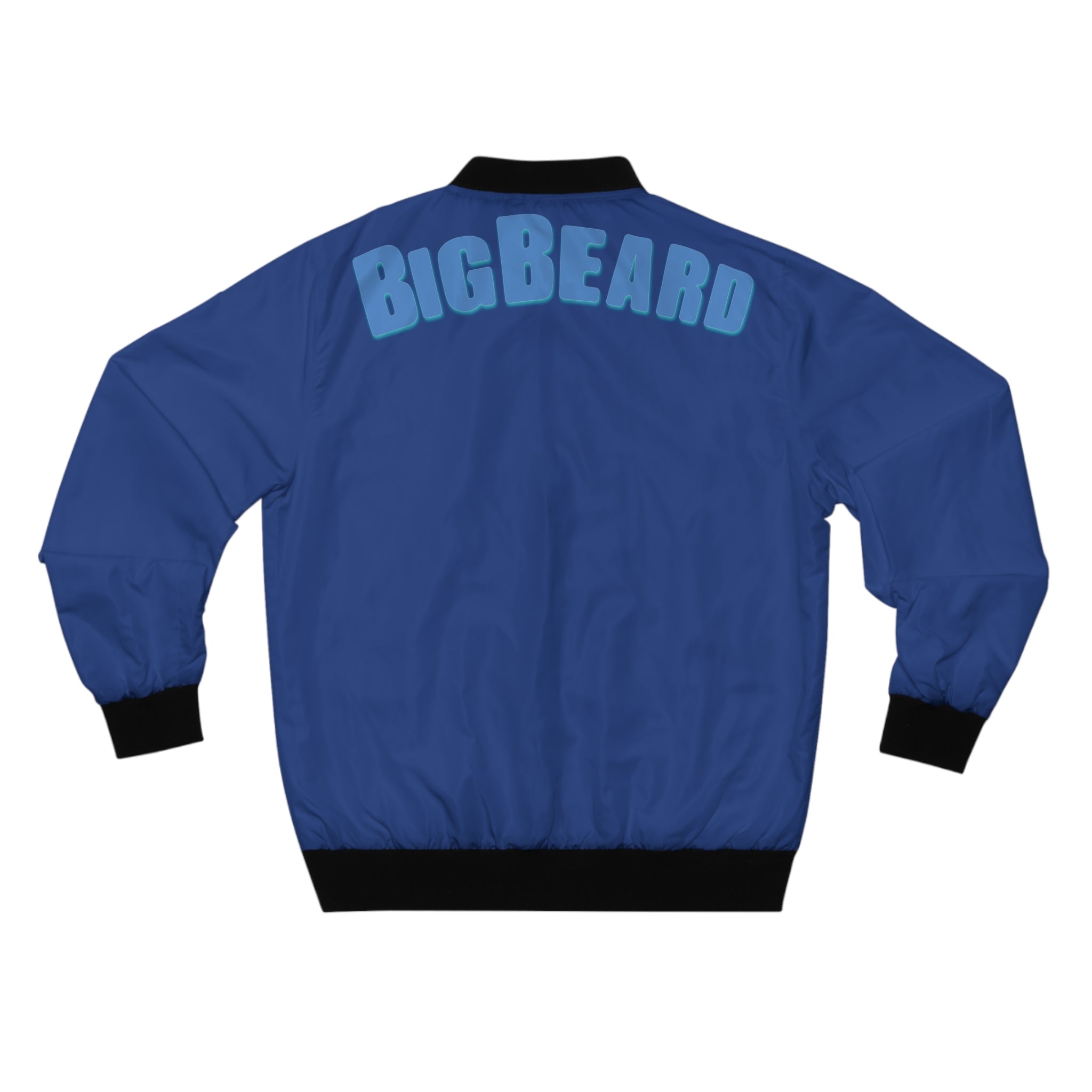 Big Beard bomber jacket | Blue text graphic jacket