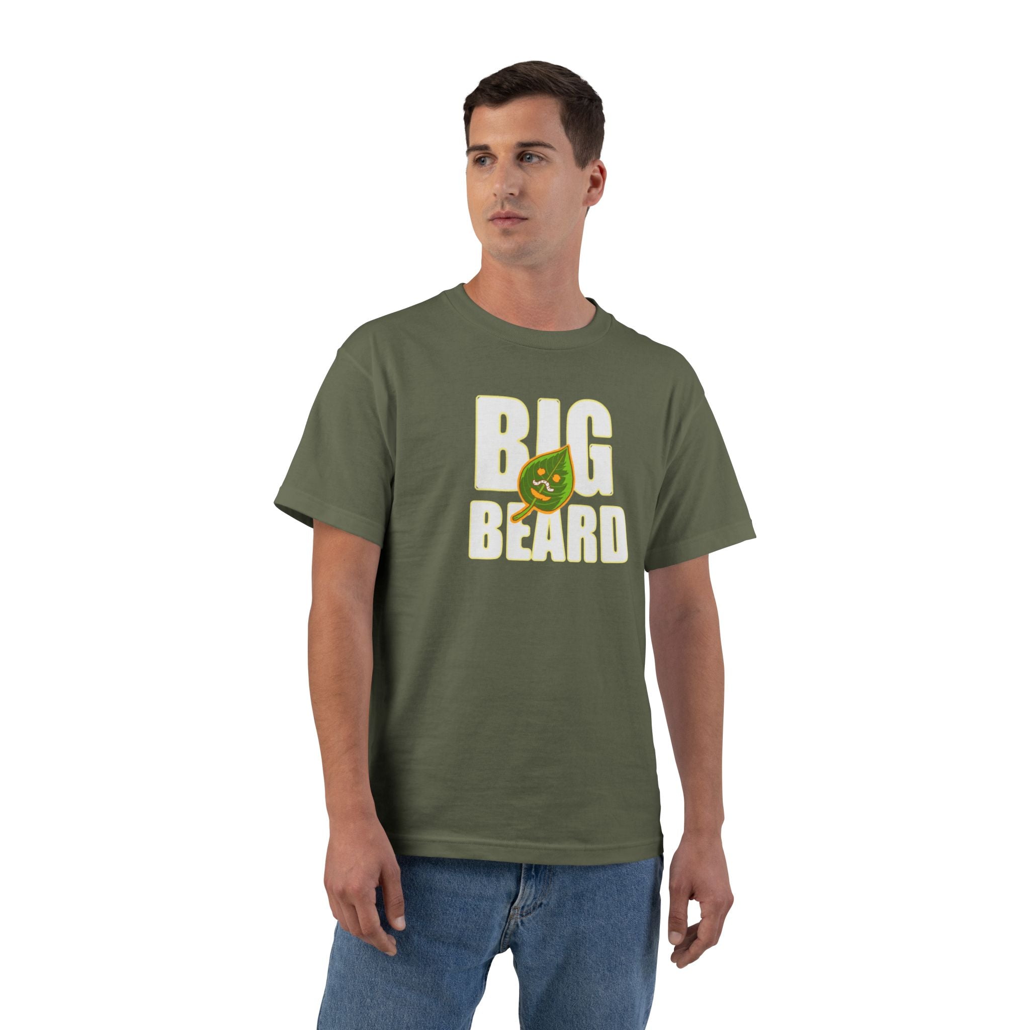 Big Beard T-Shirt | Bold Text with Green Beard Graphic