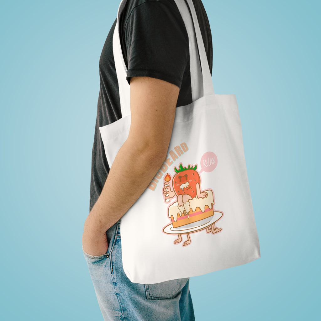 Big Beard Tomato Character Tote Bag | Cute Food Illustration Tote