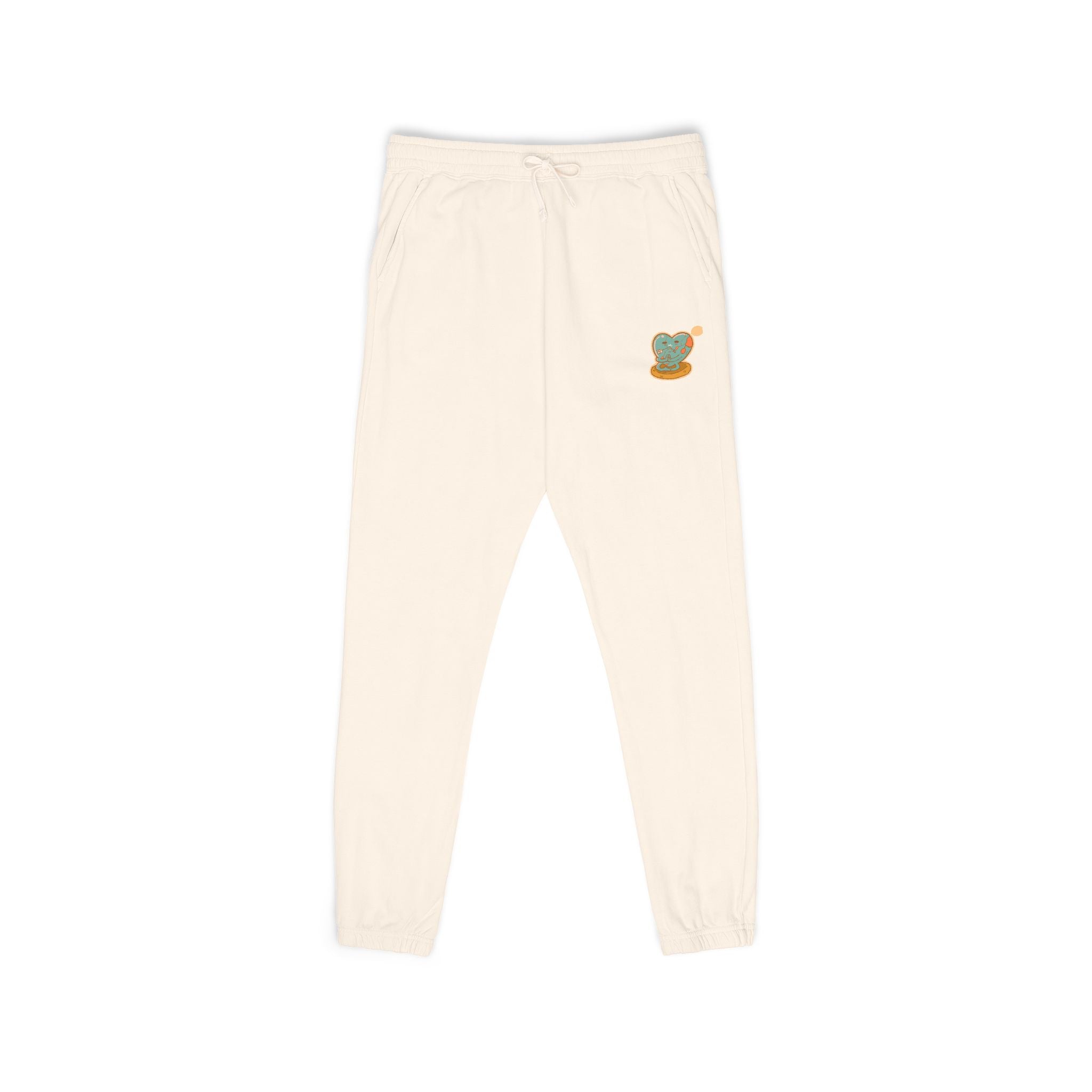 Retro Green Turtle Illustration Sweatpants | Small Turtle Pocket Design