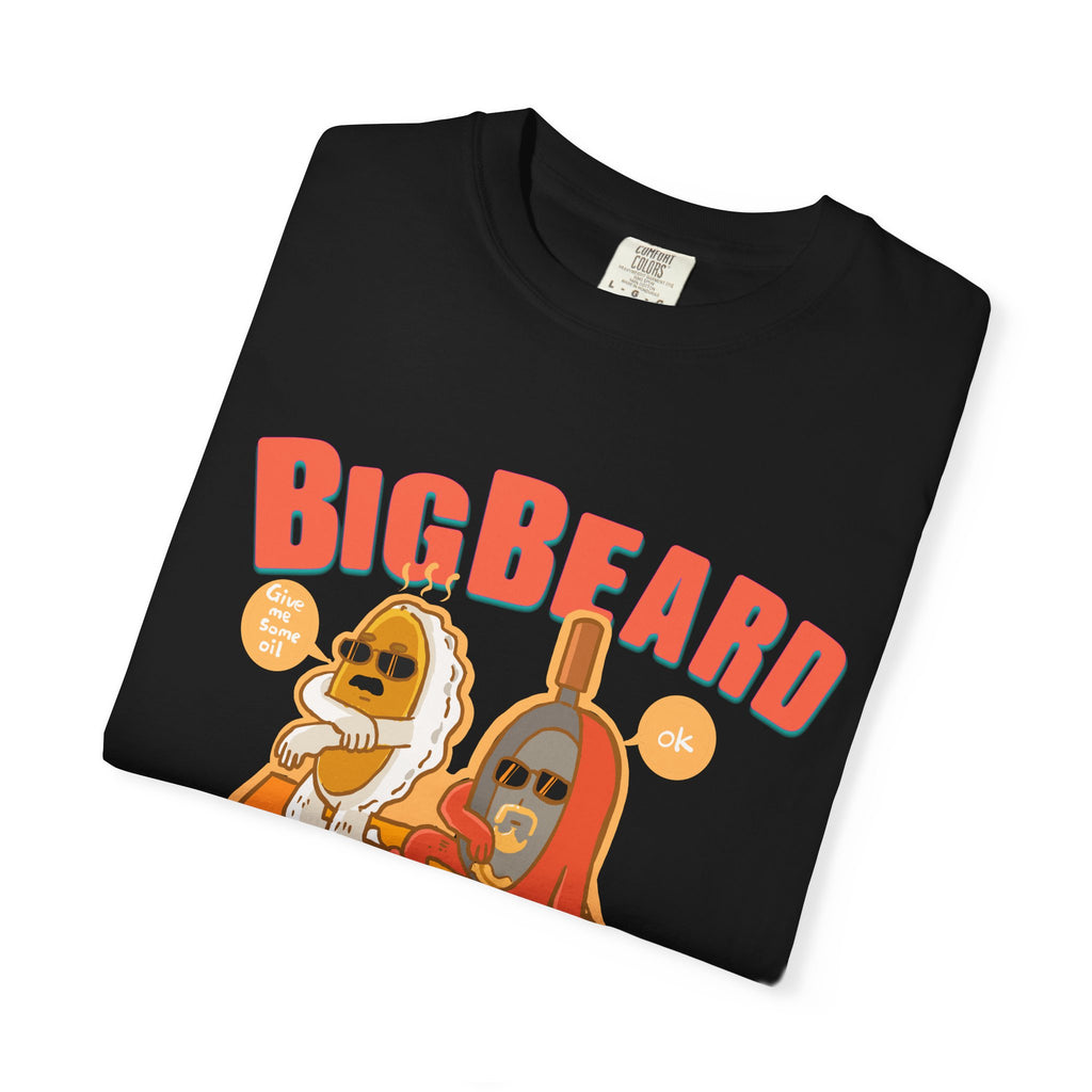 BigBeard Retro Dog and Bottle Illustration T-Shirt | Cute Cartoon Graphic
