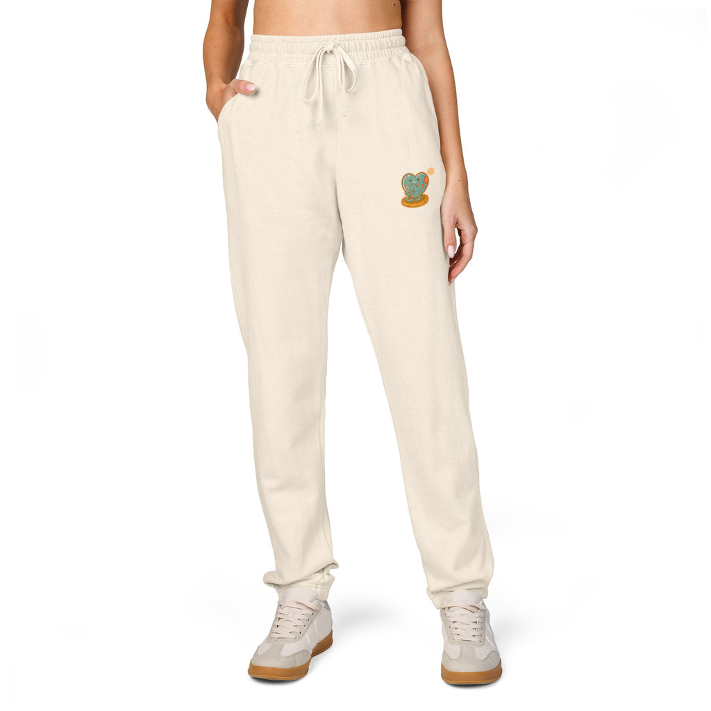 Retro Green Turtle Illustration Sweatpants | Small Turtle Pocket Design