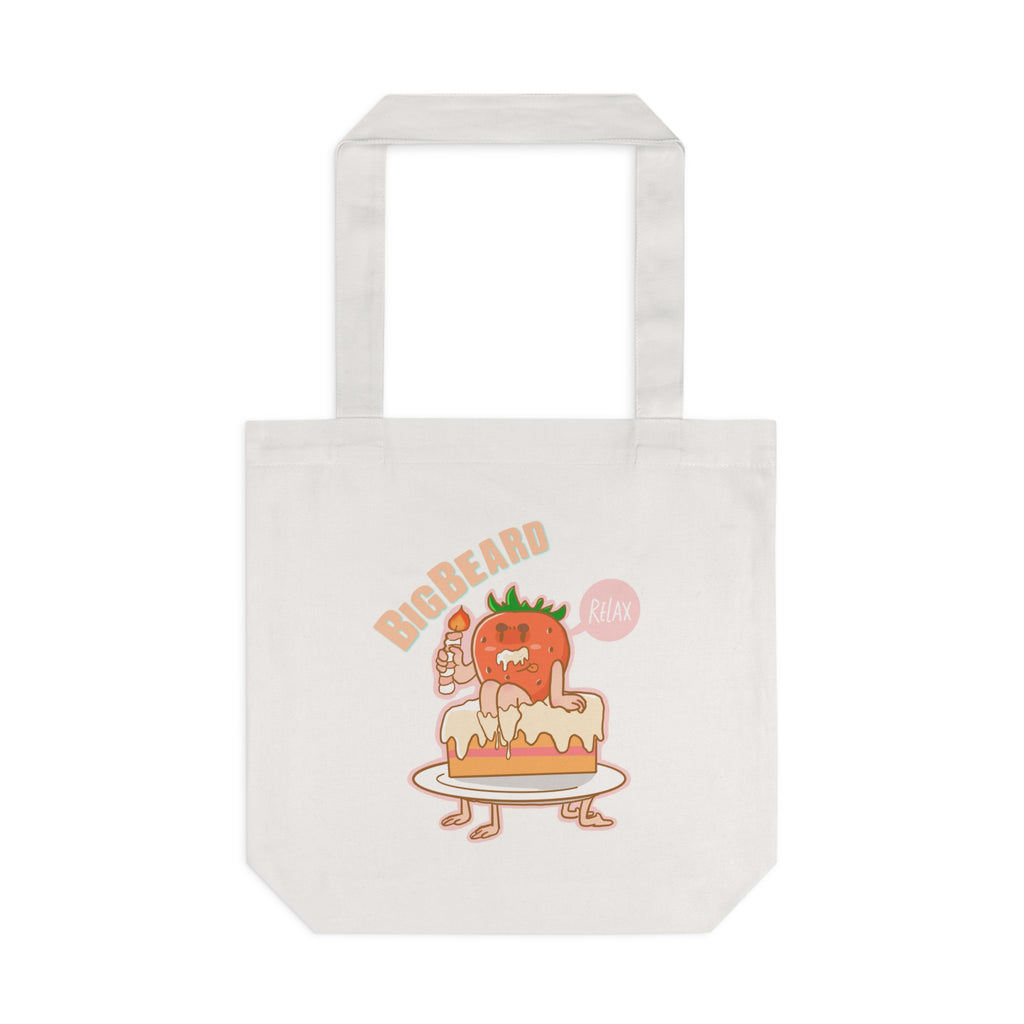 Big Beard Tomato Character Tote Bag | Cute Food Illustration Tote